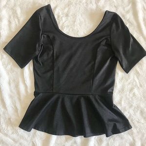 Black Peplum Top